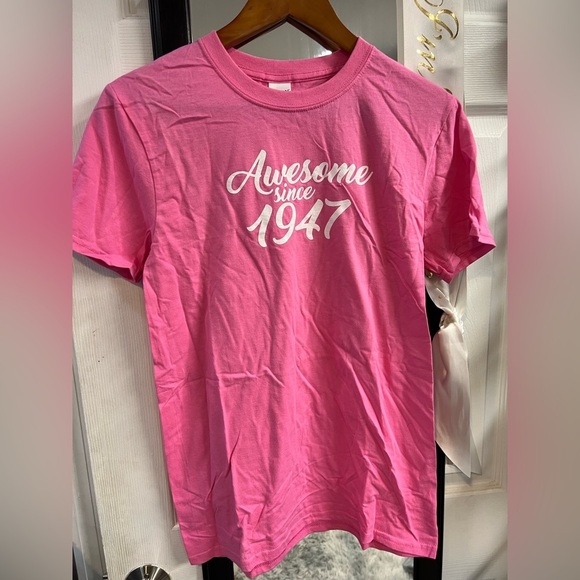 NWOT Awesome since 1947 Pink TShirt Small - Picture 1 of 3